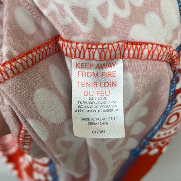 HATLEY jersey-like mini dress white medallion print on red L - Picture 8 of 11